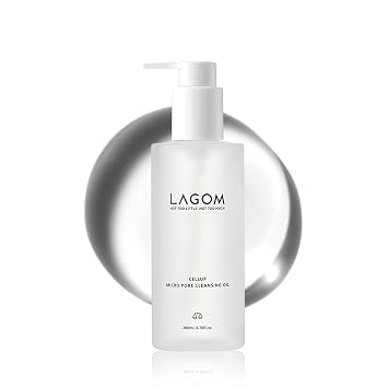 LAGOM Aceite limpiador micro de poros, removedor de puntos negros de maquillaje ligero diario para cara, cuidado de la piel coreano, 6.76 onzas líquidas