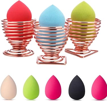 LanMa Beauty - Soporte para esponja de maquillaje (2 unidades), color plateado