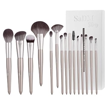 Juego de brochas de maquillaje (15 piezas) – Incluye base, polvo, correctores, iluminador, contorno, sombras de ojos y pinceles de maquillaje para rubor, pinceles de maquillaje para rostro y ojos con