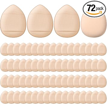 Gerrii 72 piezas de polvo de dedo mini aplicador de maquillaje, esponja