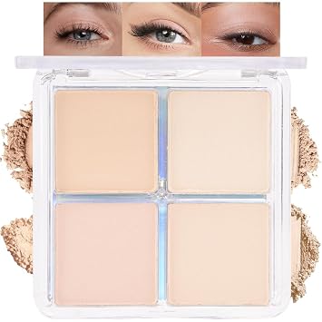 Paleta de sombra de ojos de 4 colores vainilla nude, cuádriceps beige claro, rosa y blanco marfil, sombra de ojos mezclable suave mate y brillante, maquillaje natural diario para pieles maduras, vegano, sombras de Ojos