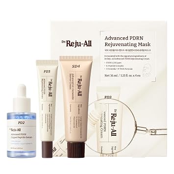 Dr.Reju-All The Curated Essentials Bundle: suero de péptido de cobre + crema PDRN + crema de barrera de ceramida LC-+ máscara PDRN, la rutina definitiva para el cuidado diario de la piel, juego