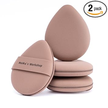 Momo's Workshop Esponja de Maquillaje, Esponja Grande de Belleza para Maquillaje Rápido e Impecable, Esponja de Polvo Corrector para Base Líquida y en Crema 2PCS