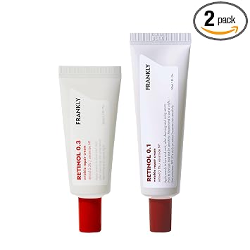 FRANKLY Retinol Starter Duo: Retinol 0.1% y 0.3% Crema | Regalos para el cuidado de la piel para mujeres | Anti envejecimiento, cuidado del acné y renovación de la piel | Para todo tipo de piel | Vegano y libre de crueldad | Set coreano para el cuidado de