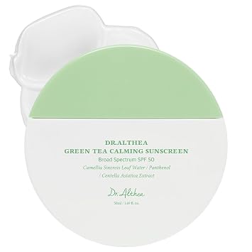 Dr.Althea Green Tea Calming Sunscreen SPF 50, Korean Skin Care, 1.69 Fl Oz