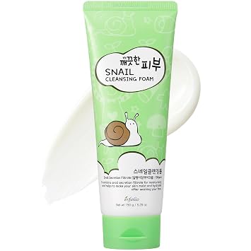 esfolio Espuma Limpiadora de Caracol – Limpiador Facial Nutritivo para Piel Hidratada y Suave – Cuidado de la Piel Coreano con Extracto de Caracol para Limpieza Profunda de Poros y Antienvejecimiento