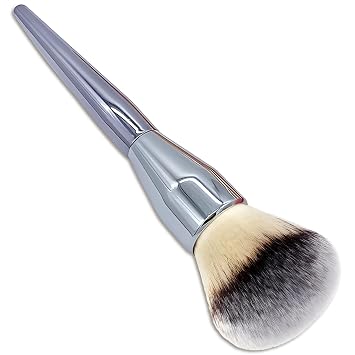 Brocha de base para maquillaje diario, cepillo grande para polvo de cara, arqueado plano, duradero, cepillo de maquillaje Kabuki, perfecto para pulir, puntear, mezclar líquido y crema