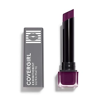 COVERGIRL Exhibitionist - Lápiz labial ultra mate, a prueba de transferencia, 0.11 onzas líquidas, 1 unidad, lápiz labial mate, de larga duración, sin grietas ni descamaciones, aumenta la humedad de