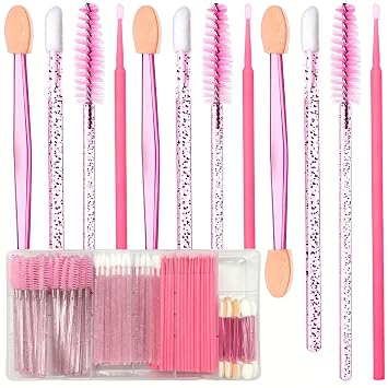 Kit de aplicadores de maquillaje desechables de 320 piezas, cepillos de labios, palitos aplicadores de sombra de ojos, varitas de rímel, carretes de pestañas, microswabs, kit de maquillaje con caja de