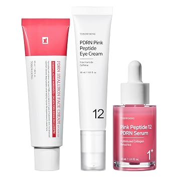 TOSOWOONG K-Beauty Kit de piel de vidrio de 3 pasos, suero de 12 péptidos, crema de ácido hialurónico, cuidado de los ojos con retinol liposoma, juego diario de defensa contra el brillo y las arrugas