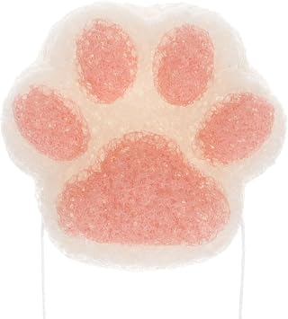 Juego de esponjas de baño de garra de animales, 2 esponjas suaves para el cuerpo de ducha, limpiador facial y corporal, colores rosa y blanco, adecuado para recién nacidos y bañarse