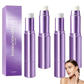 2 barras de base, base 2 en 1 que cambia de color con pincel, maquillaje hidratante de larga duración para todo tipo de piel, corrector mate ligero, piel profunda