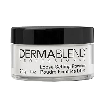 Dermablend Polvo de ajuste suelto, polvo facial de maquillaje y polvo de acabado para tonos de piel claros, medianos y bronceados