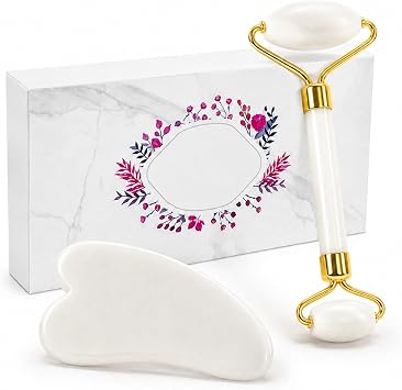 Juego de rodillos Gua Sha y Jade para rostro y cuerpo
