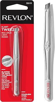 Revlon Pinza multiusos para depilación, pinzas de alta precisión con punta inclinada para hombres, mujeres y niños, acero inoxidable (Paquete de 1)