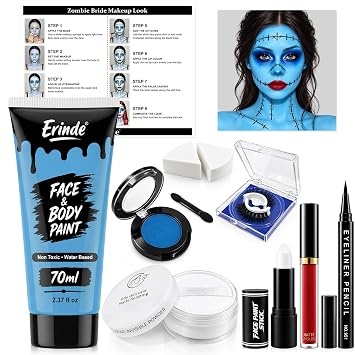 Erinde Sally Kit de maquillaje, maquillaje cadáver novia y pintura facial