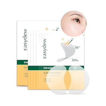 EASYDEW DW-EGF - Parche transparente con péptido – Parches ultrafinos transparentes para exteriores, para golf, equitación, senderismo, conducción, adenosina, glutatión, colágeno hidrolizado, cuidado de la piel coreano, paquete de 4 unidades