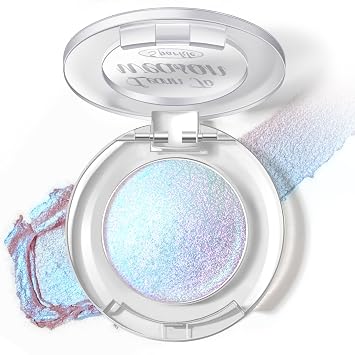 HOSAILY Sombra de ojos holográfica con purpurina azul duocromo, paleta de sombras de ojos con brillo metálico, iluminador de ojos de esquina interior con brillo camaleón, paleta de sombra de ojos iridiscente maquillaje de hadas #04