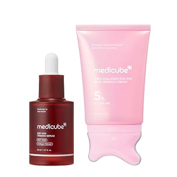 medicube Dúo reafirmante facial y corporal, suero reafirmante NAD+ y crema PDRN Gua Sha