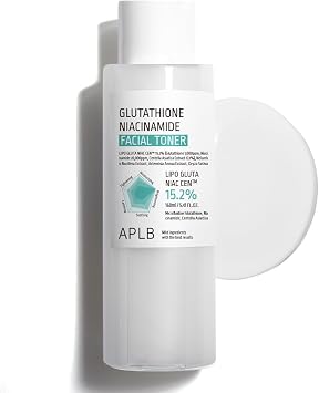 APLB Tónico facial de niacinamida glutatión | LIPO GLUTA NIAC CEN™ 15.2% 5.41 FL.OZ/Cuidado de la piel coreano, reabastecimiento de humedad, revitaliza para suavidad y mejora la textura de la piel a