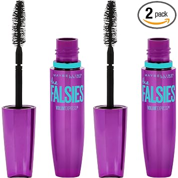 Maybelline Volum' Express Falsies - Máscara voluminizadora, lavable, negro más negro, 2 unidades