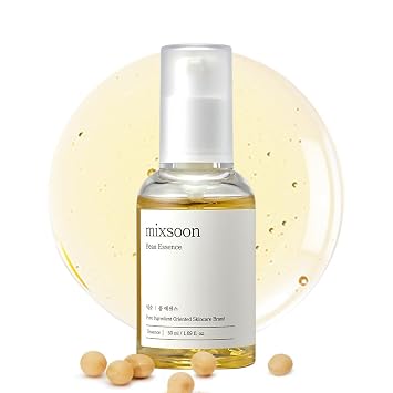 mixsoon Bean Essence - Cuidado de la piel coreano, suave esencia exfoliante AHA para brillo de piel de vidrio, suero facial hidratante con frijoles fermentados, piel suave, 1.7 fl oz / 1.69 onzas