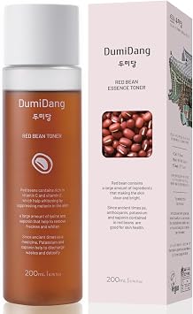 Red Bean Essence Toner - Fórmula coreana tradicional vegana para el cuidado de la piel, antienvejecimiento y nutritiva con extracto de frijol rojo fermentado, 6.8 fl oz | 6.75 onzas líquidas