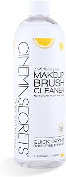 Cinema Secrets Solución limpiadora de brochas de maquillaje original, limpiador profesional para brochas de maquillaje, fórmula de secado rápido, sin enjuague, elimina el maquillaje resistente al agua