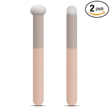 2-Piece Concealer Brush Set, Mushroom Sponge and Makeup Brush Duo
