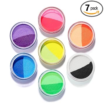 Delineador de ojos para pastel dividido activado por agua, pintura fluorescente con luz negra ultravioleta, 14 colores brillantes retro gráfico Hydra, pintura para el cuerpo
