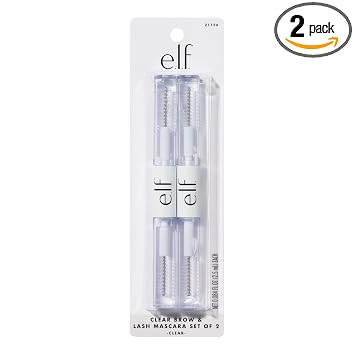 e.l.f. Gel de rímel transparente para pestañas y cejas, sujeción flexible de doble cara, fórmula transparente de larga duración para cejas de aspecto natural y pestañas definidas