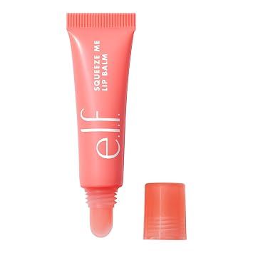 e.l.f. Bálsamo labial Squeeze Me, bálsamo labial hidratante para un tinte de color ligero, infundido con ácido hialurónico, vegano y libre de crueldad, fresa