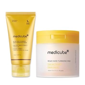 medicube Kojic Acid Prep and Seal Duo - Máscara de envoltura iluminadora y almohadilla de tóner clarificante