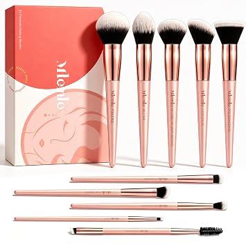 Mlemle Juego de 10 brochas de maquillaje profesionales para mujeres, niñas