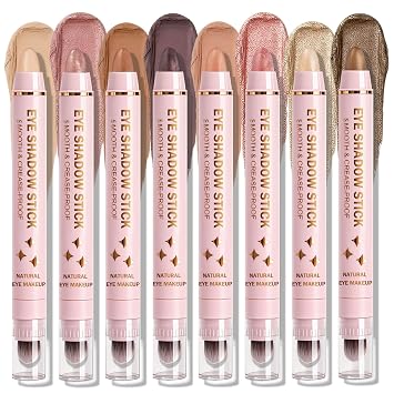 Juego de sombra de ojos en crema de 8 piezas, brillante mate