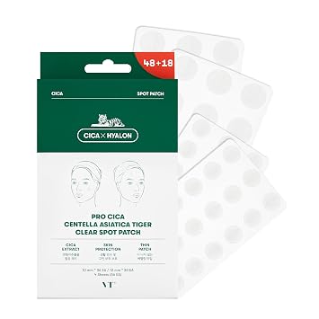 VT COSMETICS Parches Pro Cica para espinillas, 66 unidades, 2 tamaños