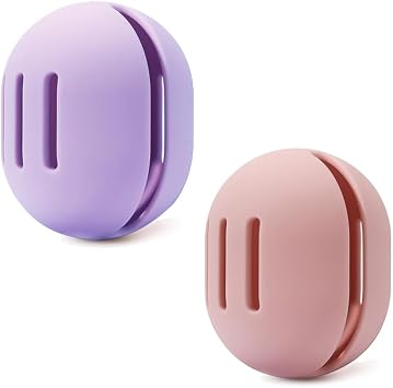 Soporte para esponja de maquillaje, doble cara de silicona transpirable para viajes o uso diario, estuche de viaje de maquillaje inastillable, secado rápido, fácil de transportar, Púrpura +
