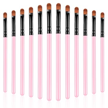 Patelai - Cepillo corrector de labios planos, 12 piezas, color rosa