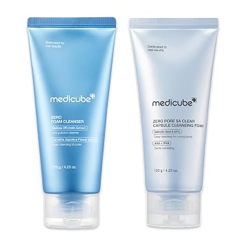 medicube Zero Pore Cleanser Duo: Zero Foam Cleanser y Zero Pore Clear Blue Casule Facial Deep Cleanser | Korean Skincare