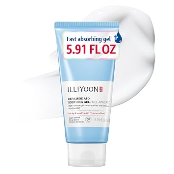 Illiyoon Ceramide Ato Gel Calmante - Humectante facial vegano para todo tipo de piel, 5.9 fl oz (175ml)