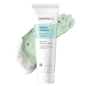 Centellian 24 Madeca Acnience Pore Pack Cleanser (4.05 fl oz) - Limpiador de arcilla de doble acción y máscara para minimizar los poros, control de sebo, elimina impurezas, cuidado de la piel coreana. Centella Asiática, Tecalming.