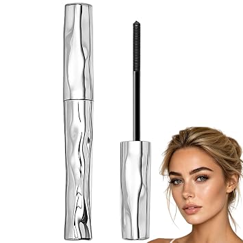 Máscara de pestañas voluminizadora a prueba de manchas, máscara de fibra impermeable, imprimación tubular de pestañas con varita de metal, para maquillaje diario natural, 1 unidad