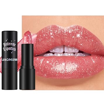 Brillo de Labios Chispeante, Larga Duración, Impermeable, Hidratante, Bálsamo Labial con Purpurina, Brillo Metálico, Diamante, Resplandor Audaz, Lápiz de Labios Gótico para Mujeres y Niñas
