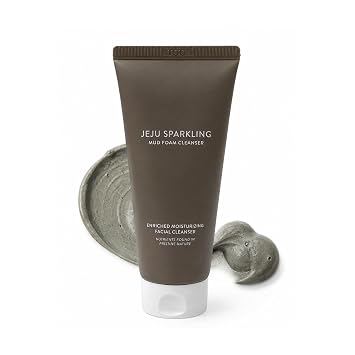Jabón de limpieza facial refrescante, fórmula de arcilla mineral Jeju, limpiador facial espumoso diario, espuma limpiadora de barro coreano, 5.1 fl oz