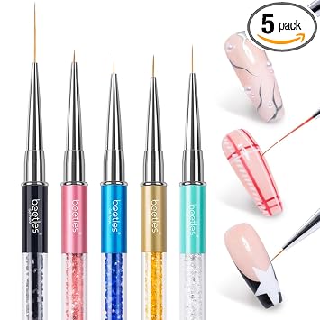 Beetles Gel Polish Nail Art Liner Pinceles 5Pcs Pintura Arte Diseño Pluma