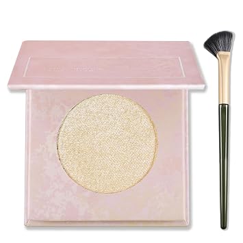 Erinde Paleta de resaltadores faciales, paleta iluminadora facial brillante perla, acabado brillante natural, polvo iluminador horneado suave brillante, maquillaje iluminador brillante de larga