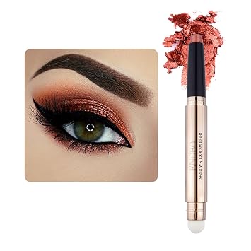 LOKFAR Sombra de ojos en barra de maquillaje cosméticos iluminador de ojos, lápiz de sombra de ojos en crema giratoria, sombra de ojos en barra con esponja difuminadora para maquillaje de ojos (05
