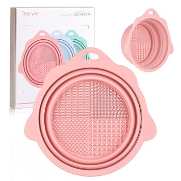 Etercycle Tazón limpiador de brochas de maquillaje de silicona plegable
