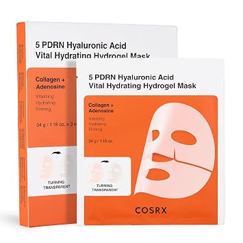 COSRX 5 PDRN Hyaluronic Hydrogel Face Mask, Glass Skin Glow, 34g x 3EA