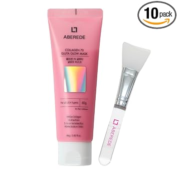 Collagen 70 PDRN Glow Mask 2.82 fl oz, mascarilla coreana despegable para reafirmante, piel de vidrio, glutatión, cica PDRN, envejecimiento lento, hidratante, cuidado de la piel vegano